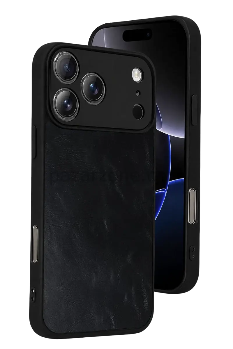 Newface Apple iPhone 17 Pro Max Aras Deri Kapak - Siyah