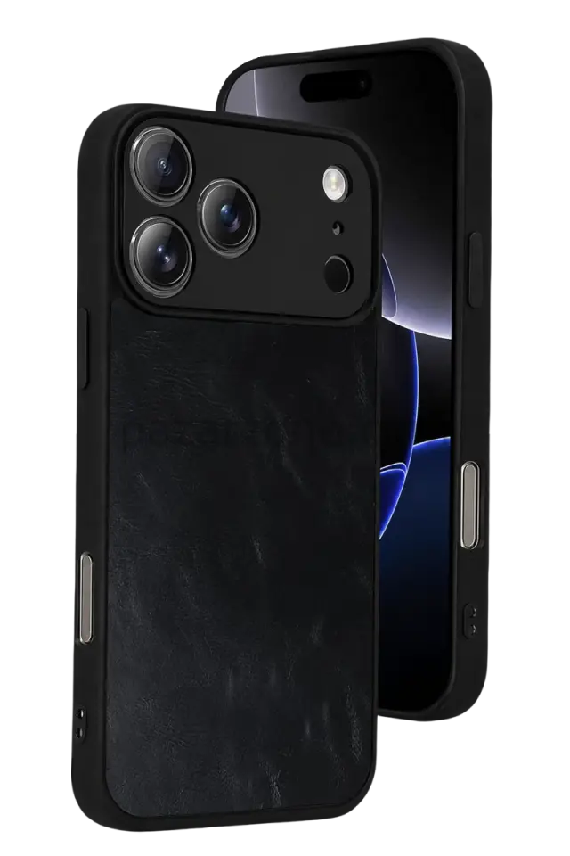Newface Apple iPhone 17 Pro Max Aras Deri Kapak - Siyah