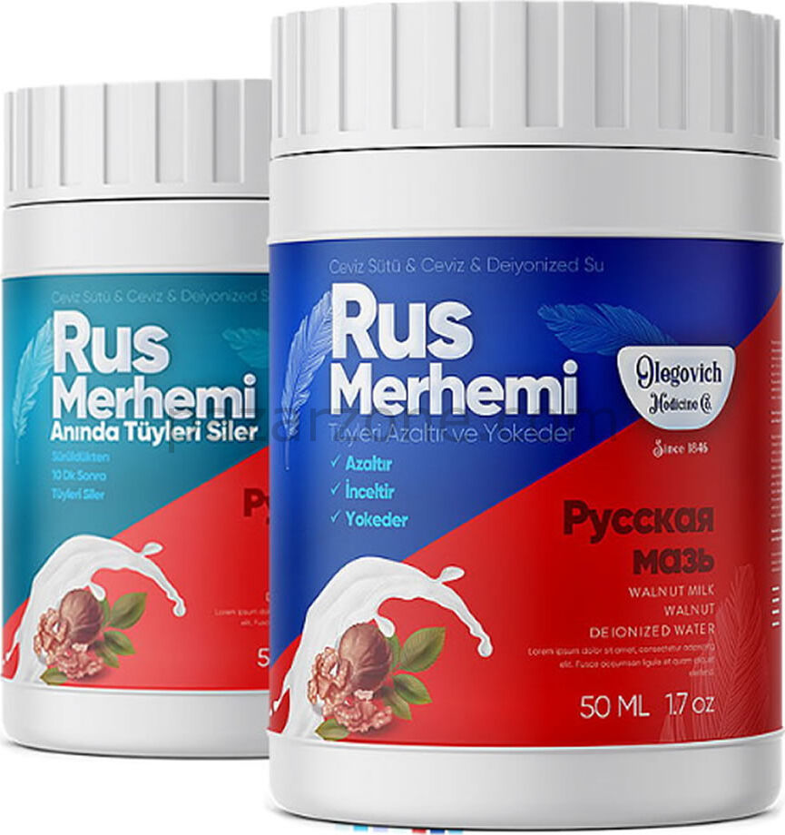 Rus Merhemi 50 ml ( Tüy Dökücü - Tüy Azaltıcı ) 2 Adet Set