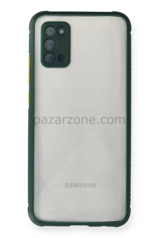 Newface Samsung Galaxy A02S Kılıf Miami Şeffaf Silikon - Koyu Yeşil