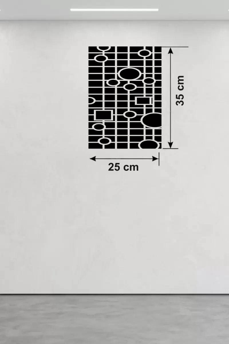 Modern Geometrik Desenli Ahşap Duvar Tablosu - 25x35 cm Dekoratif Pano
