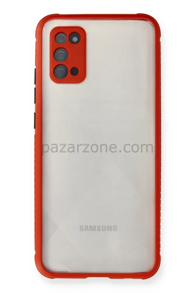 Newface Samsung Galaxy A02S Kılıf Miami Şeffaf Silikon - Kırmızı