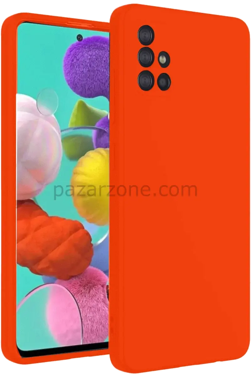 Newface Samsung Galaxy A31 Kılıf Nano içi Kadife Silikon - Turuncu