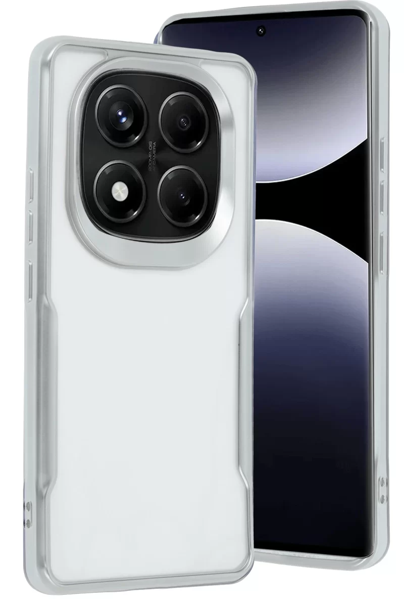 Newface Xiaomi Redmi Note 14 Pro 5G Kılıf Boyi Silikon Kapak - Gümüş