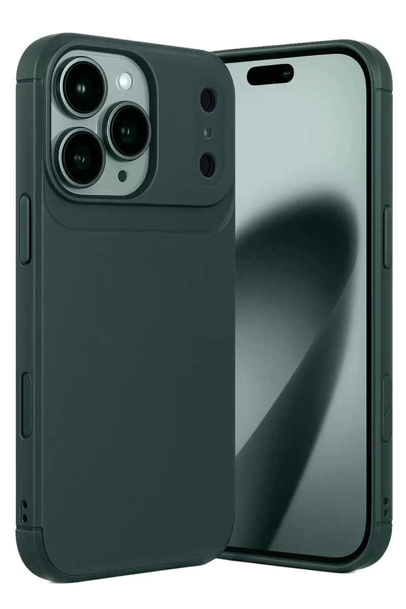 Newface Apple iPhone 17 Pro Max Auto Focus Karbon Kapak - Koyu Yeşil