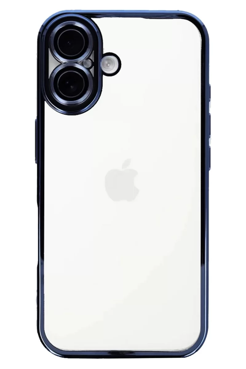 Newface Apple iPhone 16 Kılıf Razer Lensli Silikon - Açık Mavi