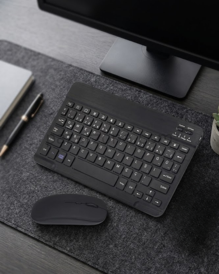 Bluetooth Klavye Mouse Seti Taşınabilir Wireless Bilgisayar Aksesuarı