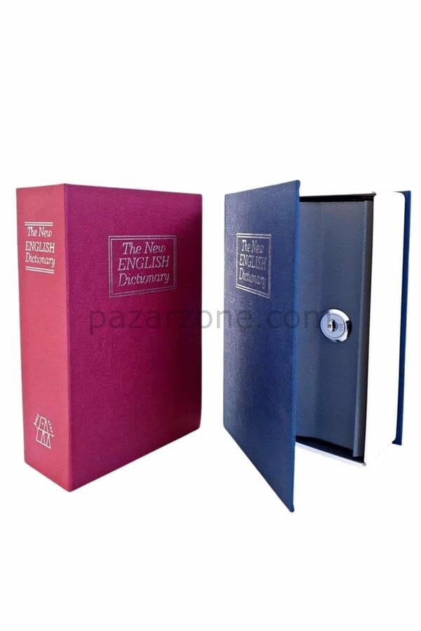 Kitap Görünümlü Gizli Kasa Büyük Boy Anahtarlı Kilitli Para Kasası