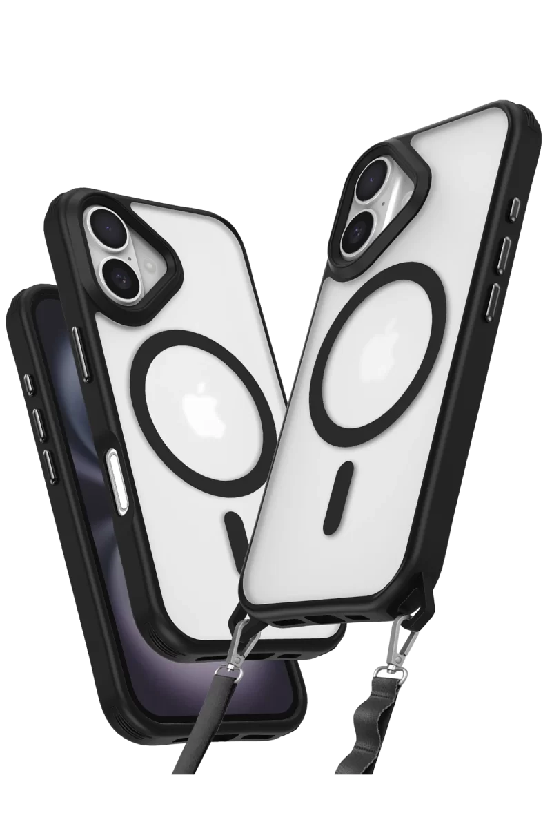 Newface Apple iPhone 16 Plus Kılıf Enka Magsafe Silikon Kılıf - Siyah