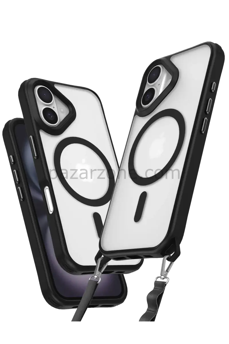 Newface Apple iPhone 16 Plus Kılıf Enka Magsafe Silikon Kılıf - Siyah