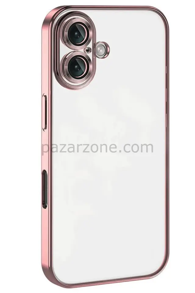 Newface Apple iPhone 16 Kılıf Razer Lensli Silikon - Pembe