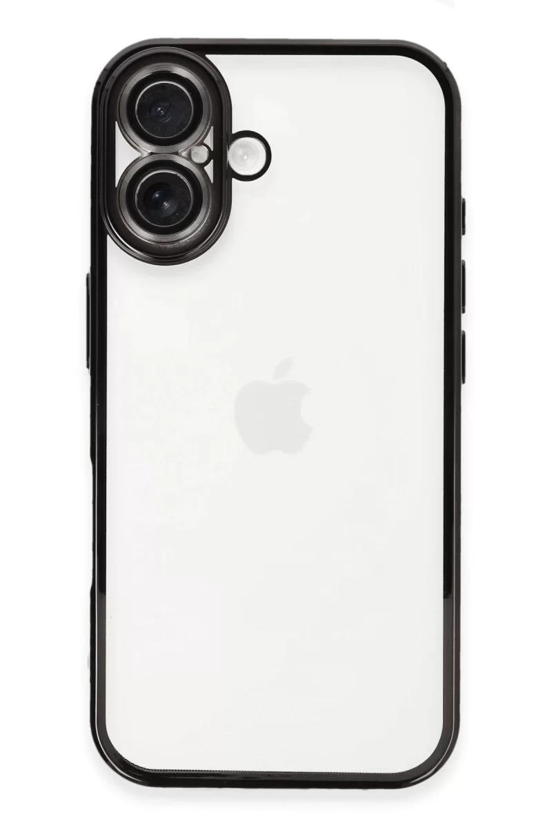 Newface Apple iPhone 16 Kılıf Razer Lensli Silikon - Siyah