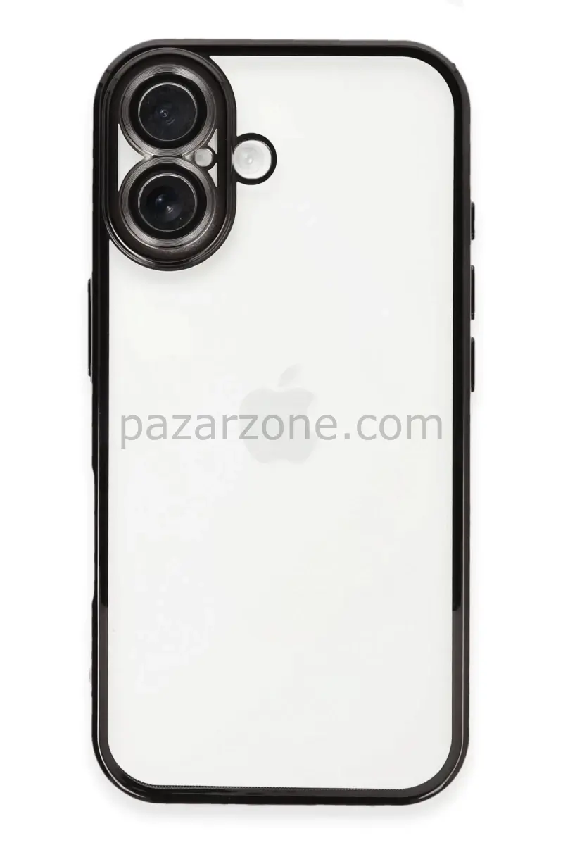 Newface Apple iPhone 16 Kılıf Razer Lensli Silikon - Siyah