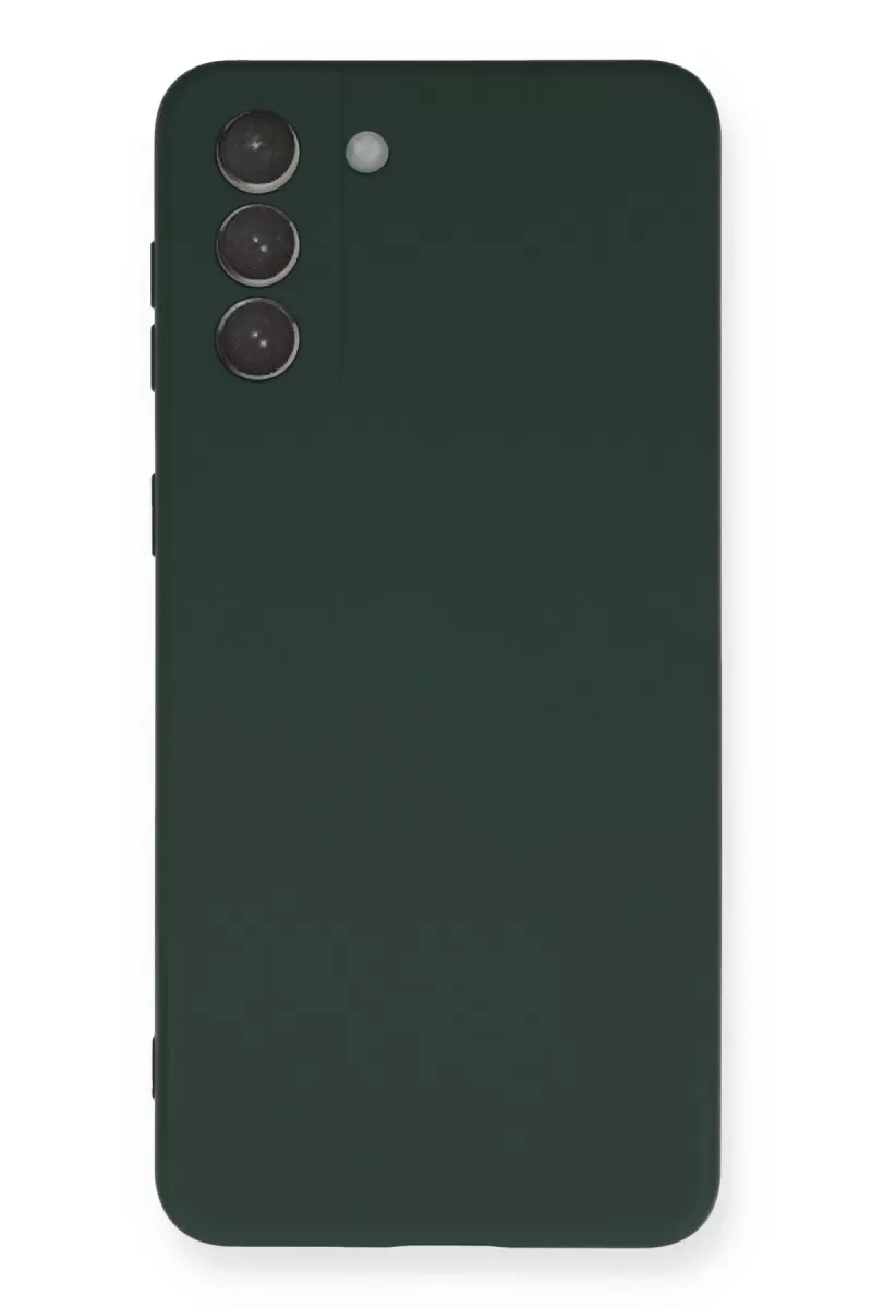 Newface Samsung Galaxy S21 Plus Kılıf Nano içi Kadife Silikon - Koyu Yeşil