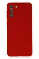Newface Samsung Galaxy S21 Plus Kılıf Nano içi Kadife Silikon - Kırmızı