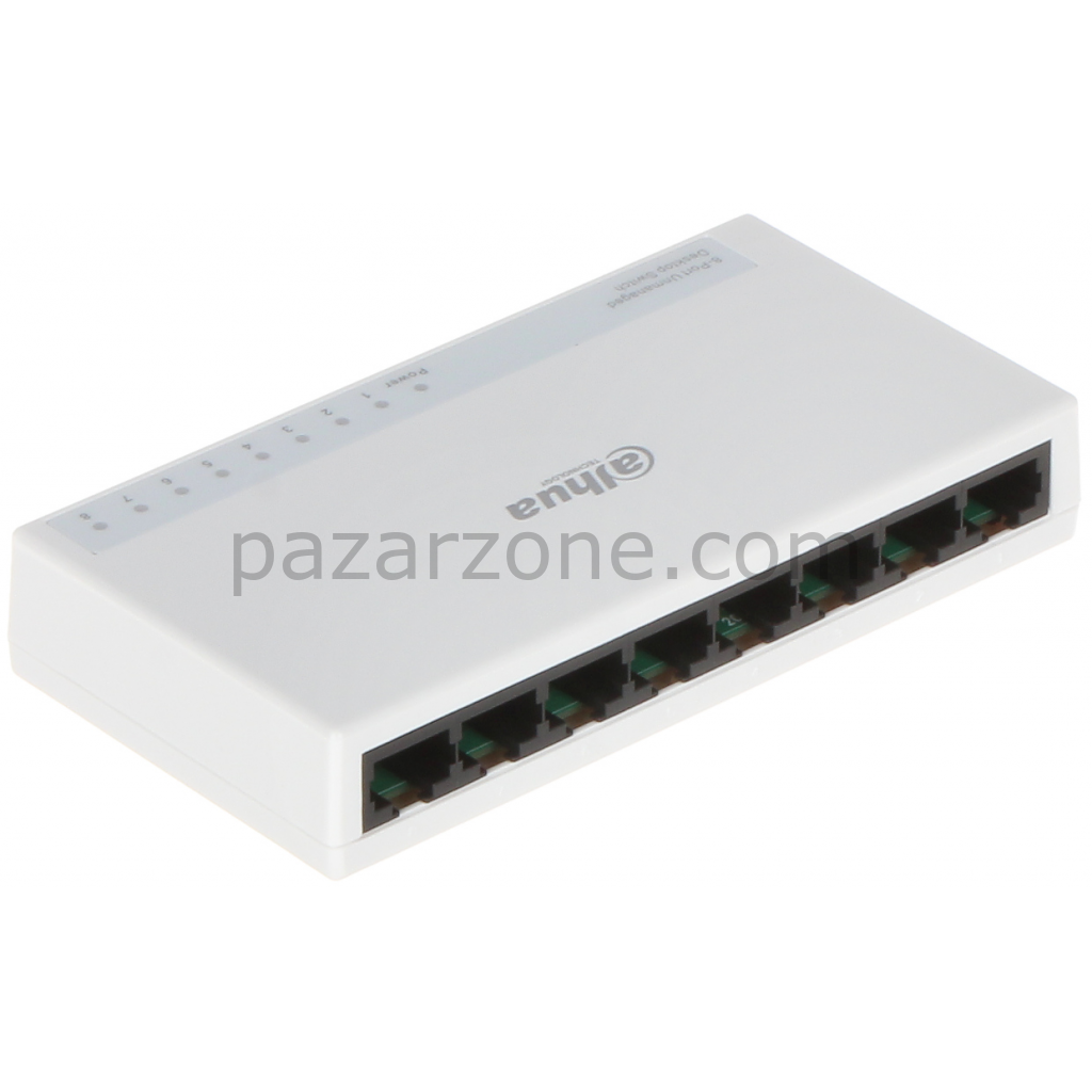 DAHUA PFS3008-8ET-L, 8 Port, MegaBit, Yönetilemez, Masaüstü Switch