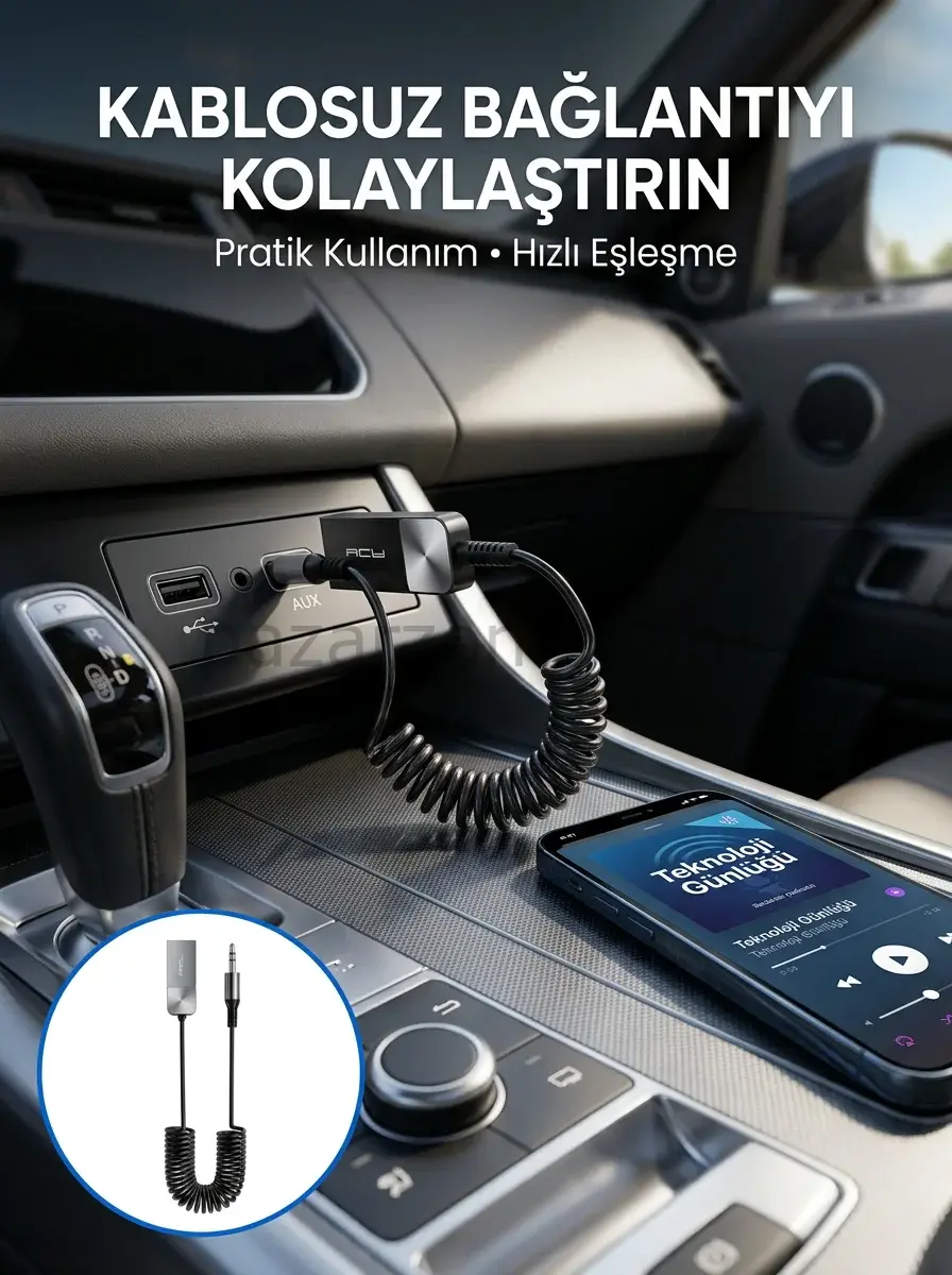 AUX Girişli Cihazlar İçin Kablosuz Bluetooth Adaptörü