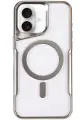 Newface Apple iPhone 16 Plus Kılıf Boyi Magsafe Silikon Kapak - Gümüş