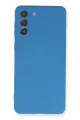 Newface Samsung Galaxy S21 Plus Kılıf Nano içi Kadife Silikon - Mavi
