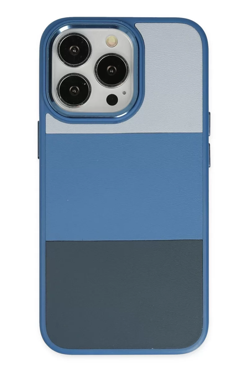 Newface Apple iPhone 14 Pro Max Kılıf King Kapak - Açık Mavi-Lacivert