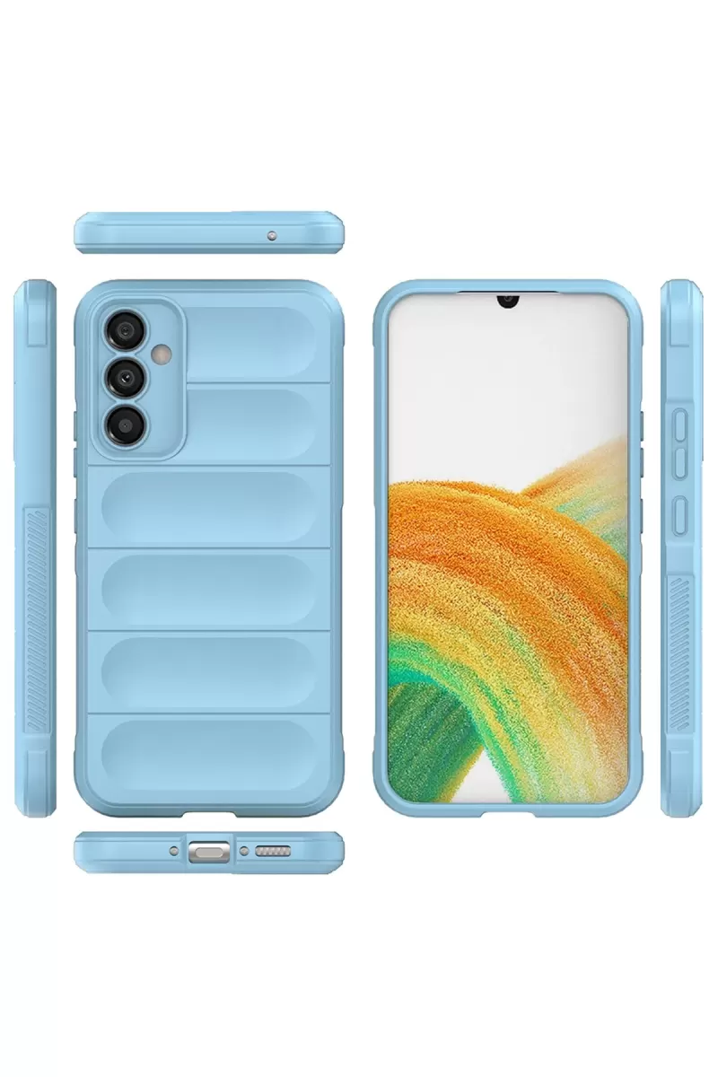 Newface Samsung Galaxy M34 5G Kılıf Optimum Silikon - Sky Blue