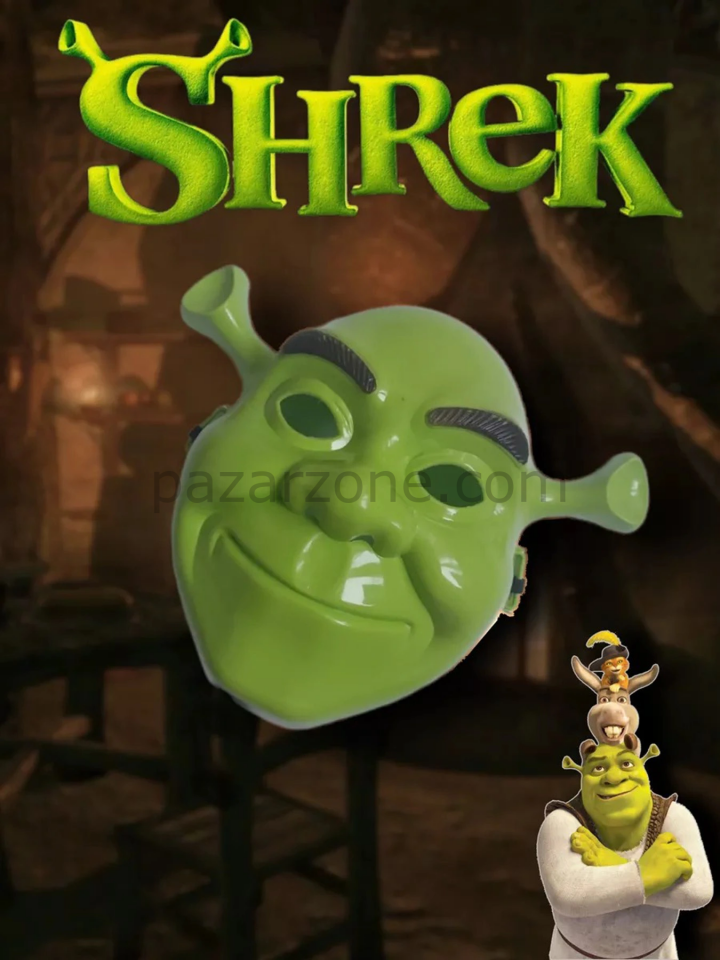 Yeşil Shrek Maskesi 21x25 Cm