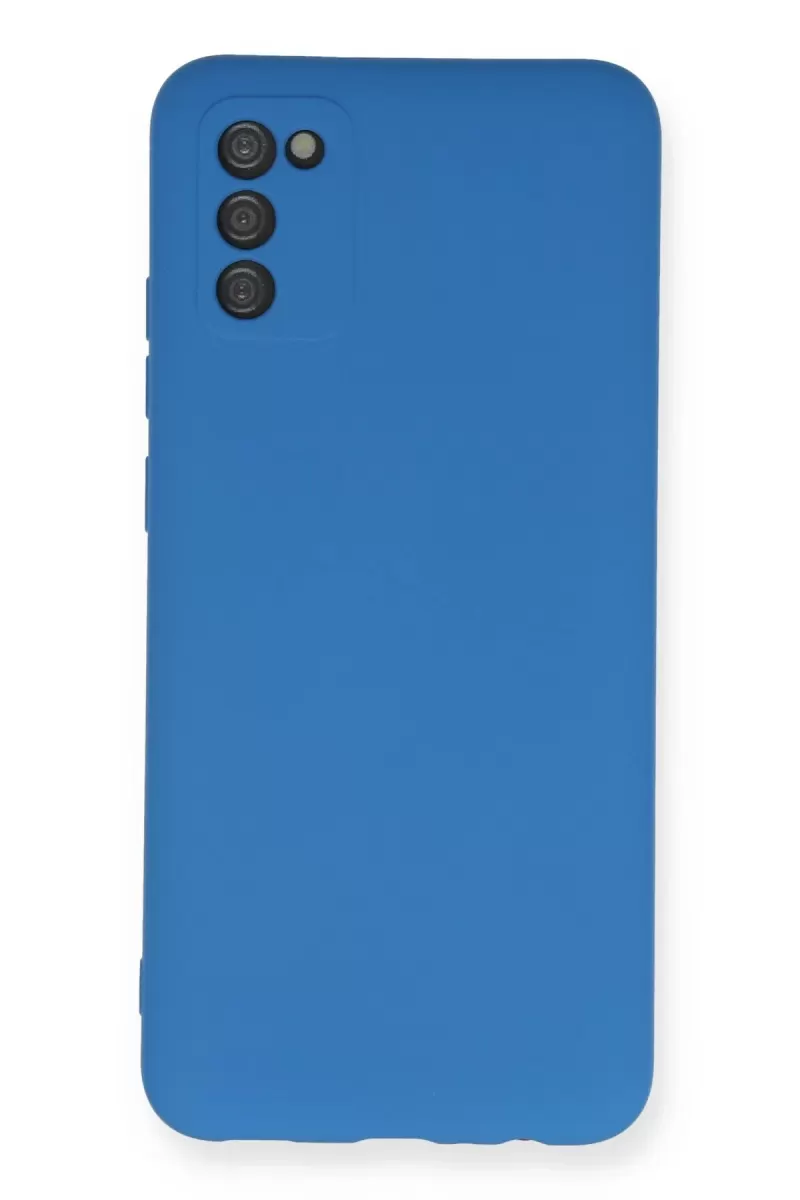 Newface Samsung Galaxy A02S Kılıf Nano içi Kadife Silikon - Mavi