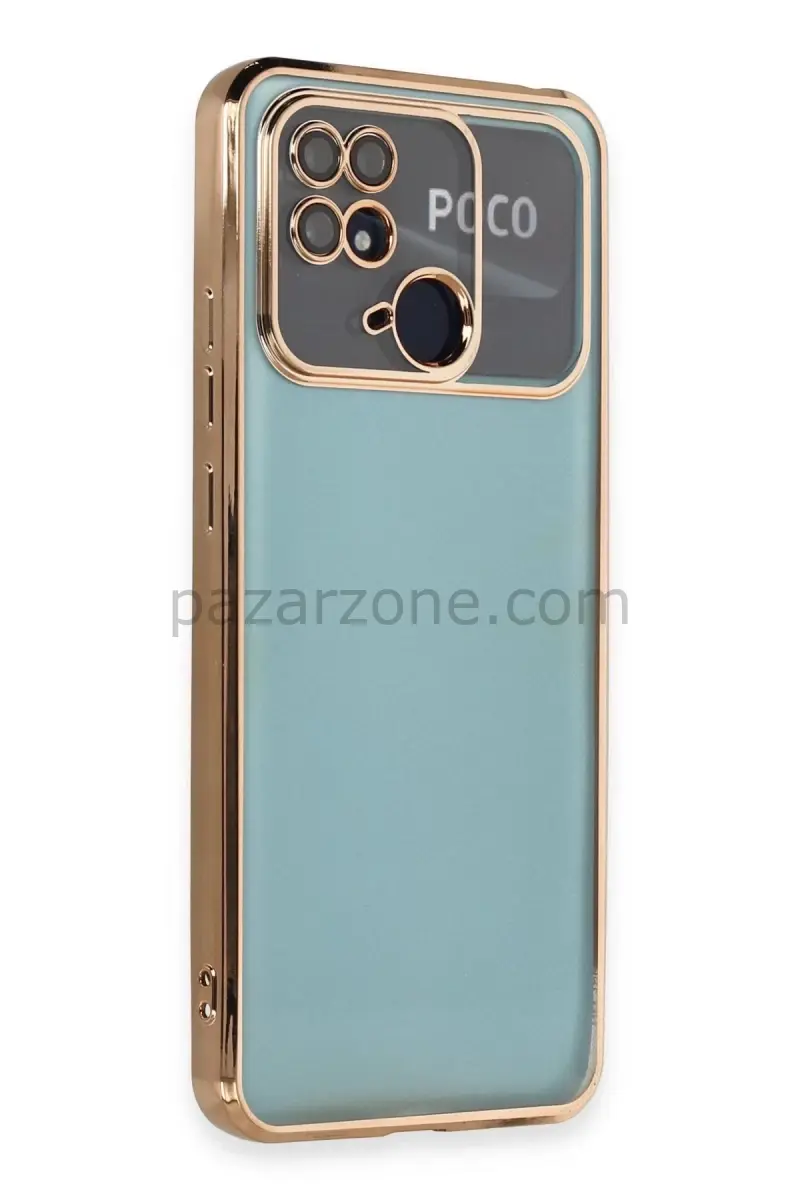 Newface Xiaomi Redmi 10C Kılıf Razer Lensli Silikon - Gold