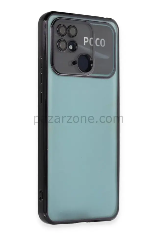 Newface Xiaomi Redmi 10C Kılıf Razer Lensli Silikon - Siyah