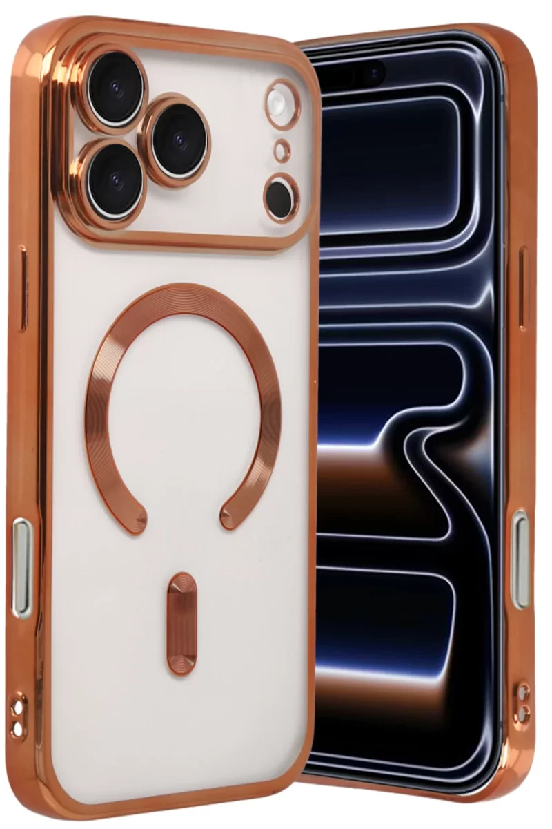 Newface Apple iPhone 17 Pro Max Kross Magneticsafe Kapak - Turuncu
