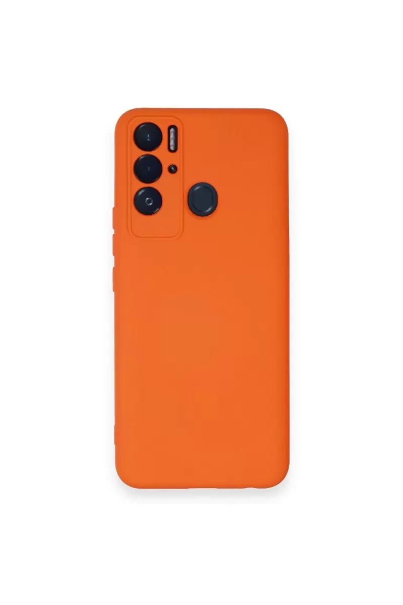 Newface Tecno Pova Neo Kılıf Nano içi Kadife Silikon - Turuncu