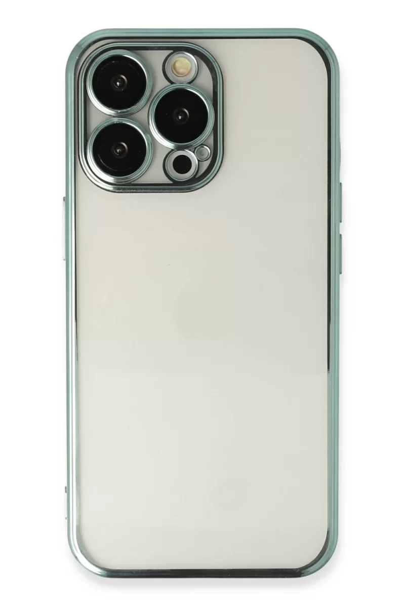 Newface Apple iPhone 14 Pro Max Kılıf Razer Lensli Silikon - Yeşil