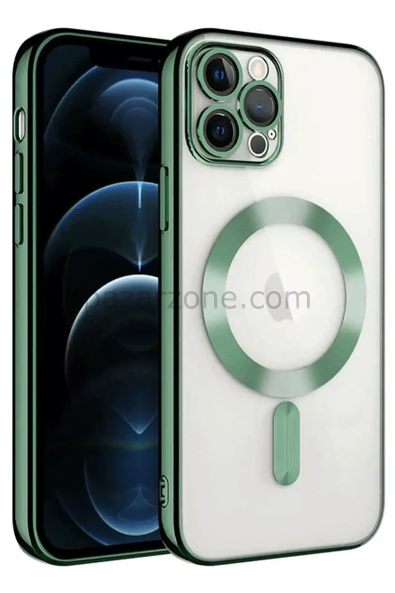 Newface Apple iPhone 14 Pro Max Kılıf Kross Magneticsafe Kapak - Koyu Yeşil