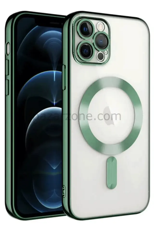 Newface Apple iPhone 14 Pro Max Kılıf Kross Magneticsafe Kapak - Koyu Yeşil