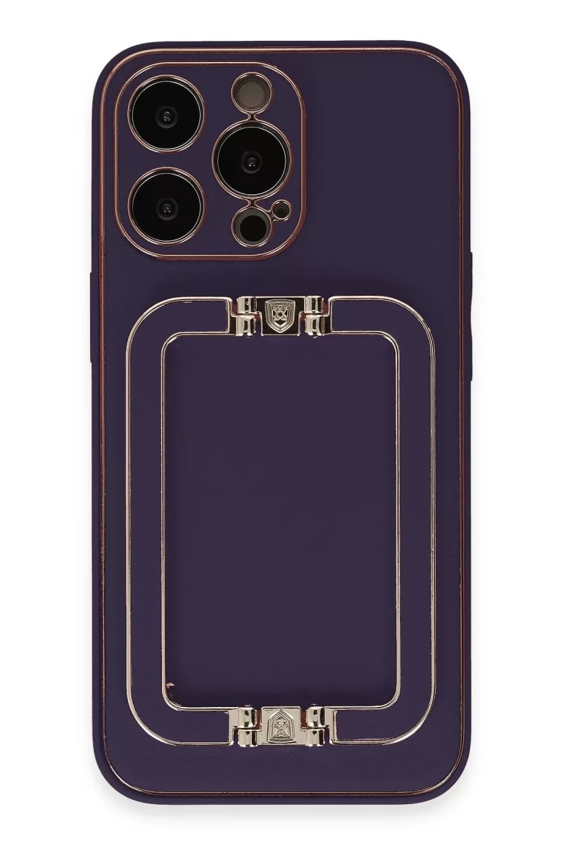 Newface Apple iPhone 13 Pro Max Kılıf Coco Elit Kapak - Derin Mor