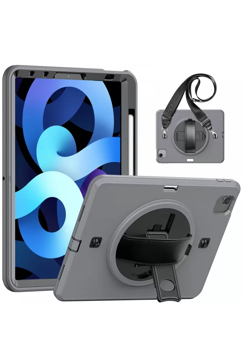 Newface Apple iPad Pro 11 (2020) Kılıf Strap-C Otterbox Tablet Kapak - Gri