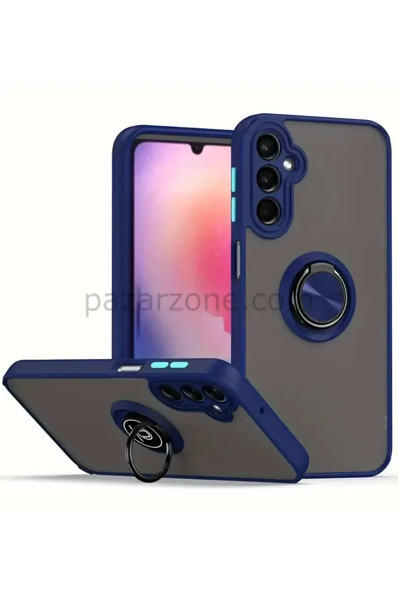 Newface Samsung Galaxy A17 5G Montreal Yüzüklü Silikon Kapak - Lacivert