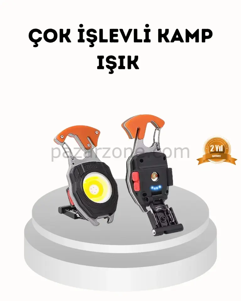Şarj Edilebilir Çok Amaçlı Mini Fener – Güvenlik Düdüklü, Kompakt ve Hafif Tasarım