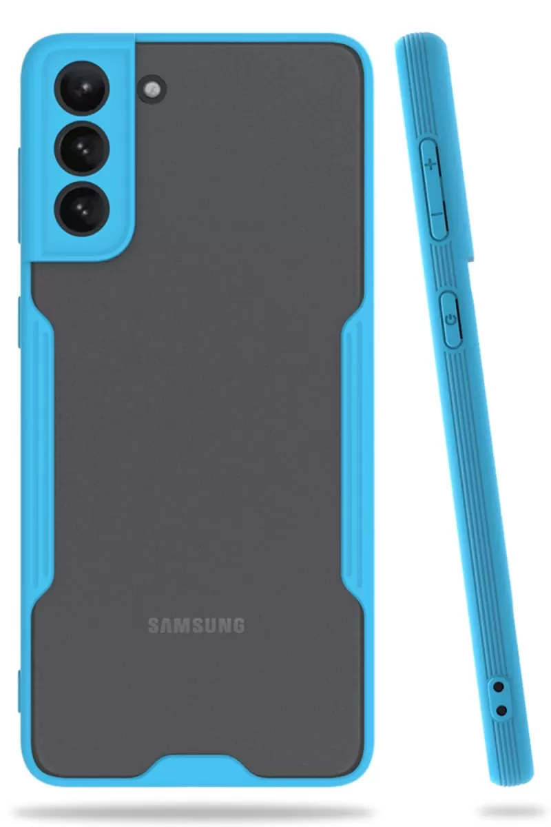 Newface Samsung Galaxy S21 Plus Kılıf Platin Silikon - Mavi