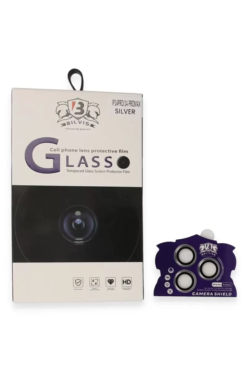 Newface Apple iPhone 14 Pro Max Bilvis Titan Kamera Lens - Gümüş