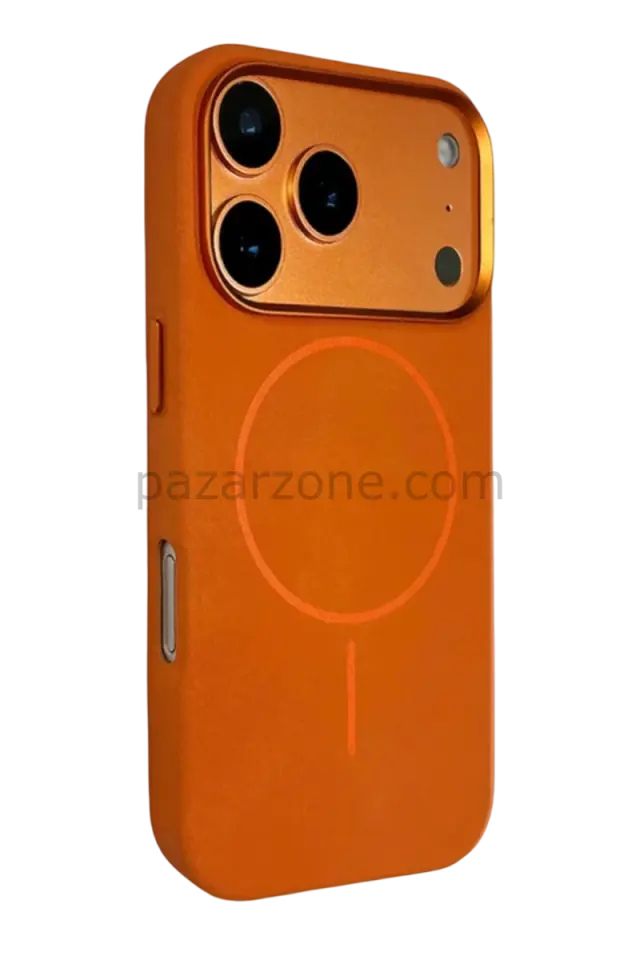 Joko Apple iPhone 17 Pro Luno Deri Magsafe Kapak - Turuncu