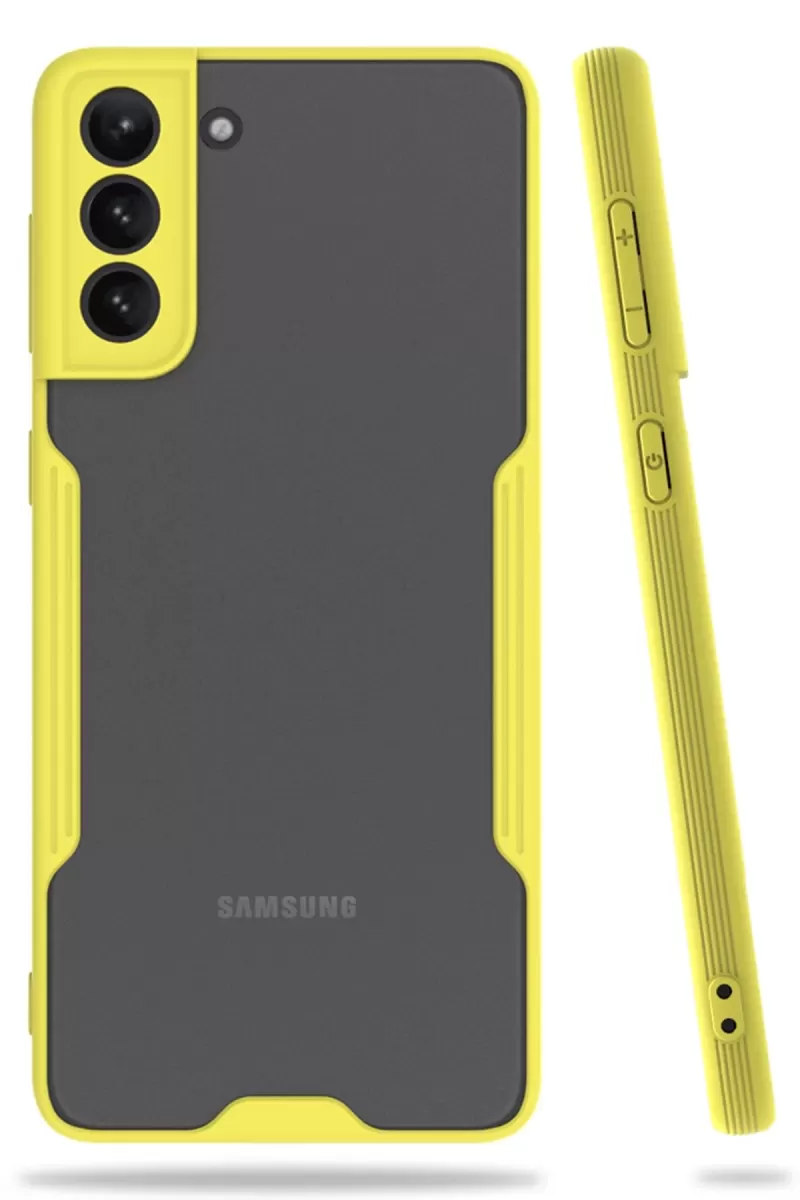 Newface Samsung Galaxy S21 Plus Kılıf Platin Silikon - Sarı
