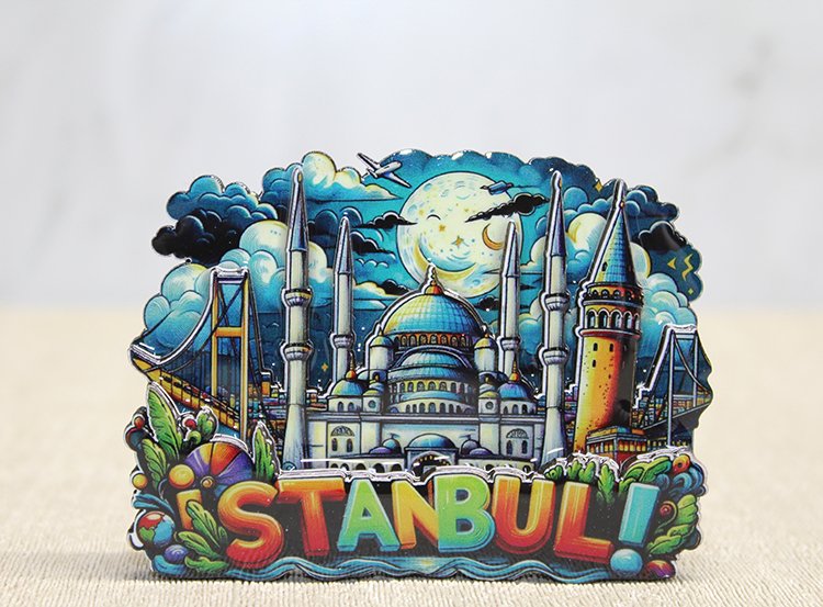 Ahşap İstanbul Temalı Magnet - Model 2