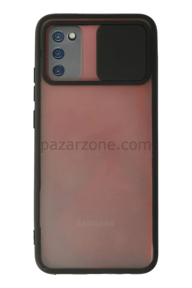 Newface Samsung Galaxy A02S Kılıf Palm Buzlu Kamera Sürgülü Silikon - Siyah