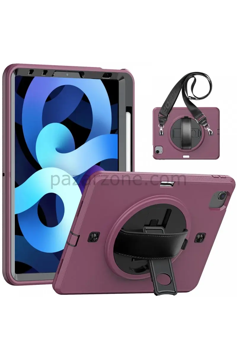 Newface Apple iPad Pro 11 (2020) Kılıf Strap-C Otterbox Tablet Kapak - Mürdüm