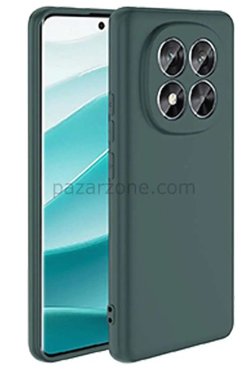 Newface Xiaomi Redmi Note 14 Pro 5G Kılıf Nano içi Kadife Silikon - Koyu Yeşil
