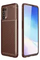 Newface Oppo Reno 5 Kılıf Auto Focus Karbon Kapak - Kahverengi