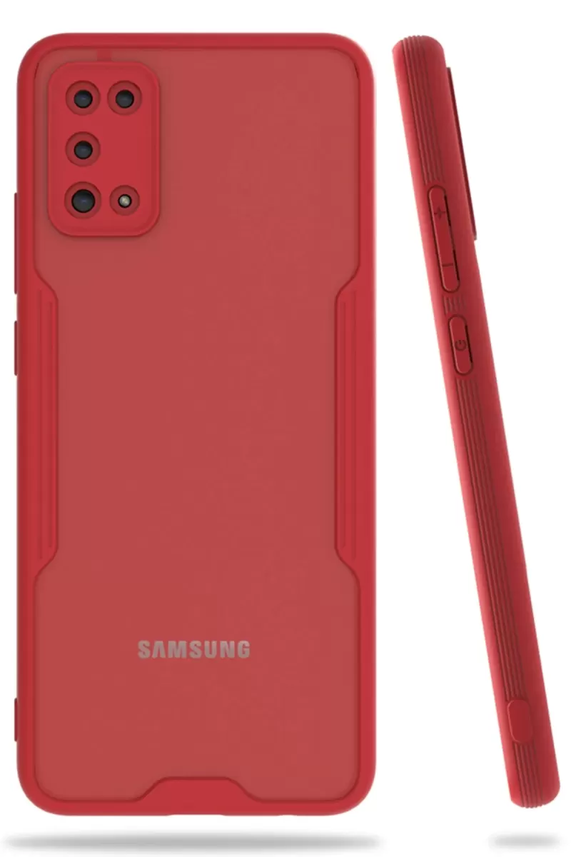 Newface Samsung Galaxy A02S Kılıf Platin Silikon - Kırmızı