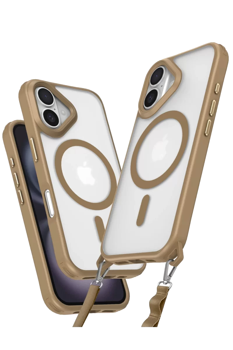 Newface Apple iPhone 16 Plus Kılıf Enka Magsafe Silikon Kılıf - Desert