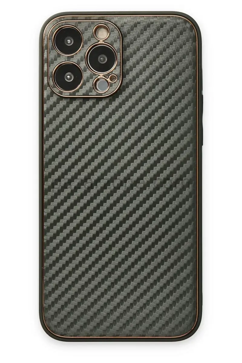 Newface Apple iPhone 13 Pro Max Kılıf Coco Karbon Silikon - Füme